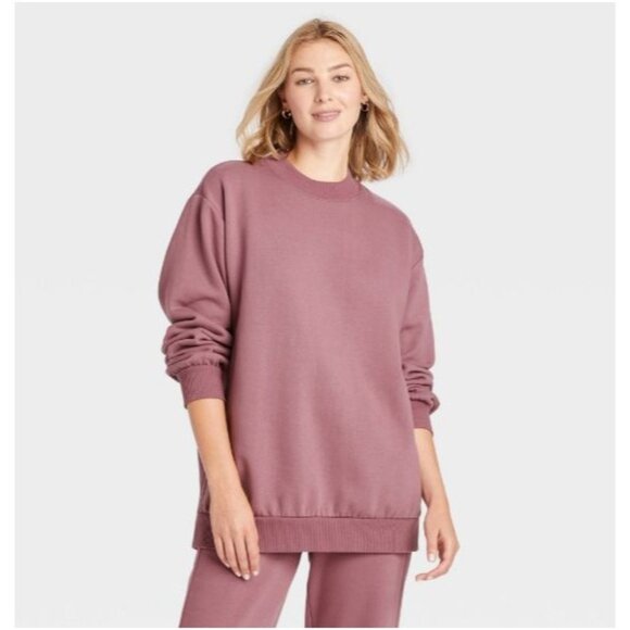 A New Day Women's Oversized Sweatshirt Mauve Size Large - Picture 1 of 3